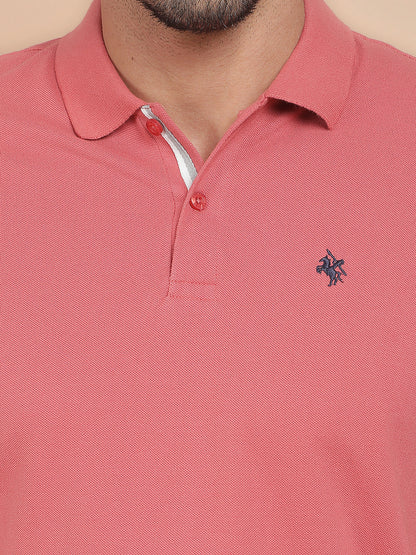 T-Shirt for Men | Breathable & Soft with Color Fastness Regular Fit Polo Neck Poly Cotton Fabric Solid Pattern