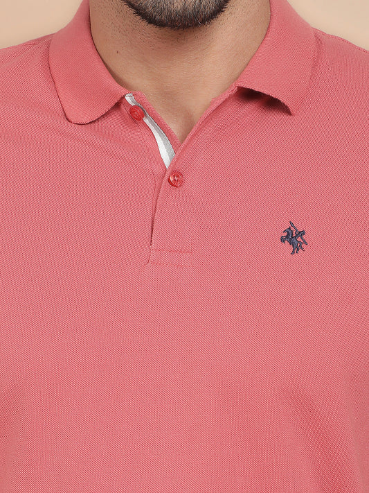 T-Shirt for Men | Breathable & Soft with Color Fastness Regular Fit Polo Neck Poly Cotton Fabric Solid Pattern