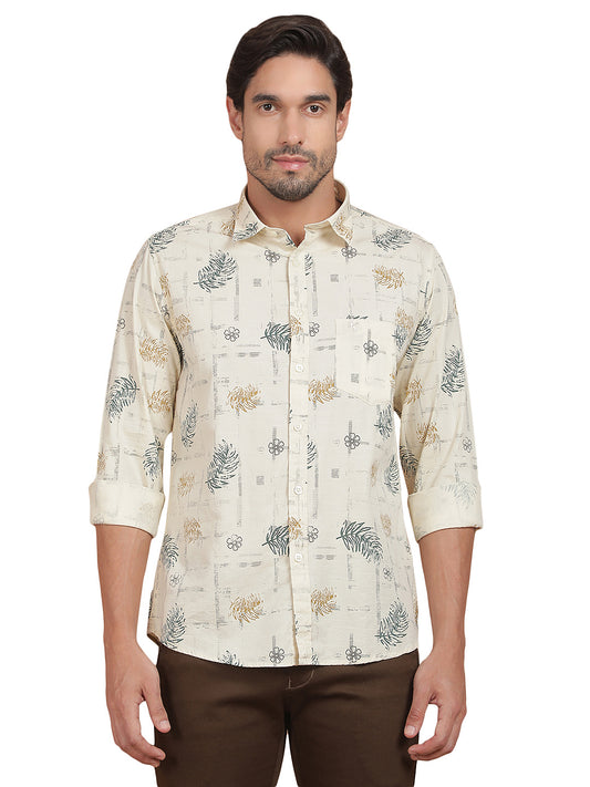 Casual Shirt for Men l Breathable & Soft with Color Fastness Slim Fit Cotton Fabric Printed Pattern