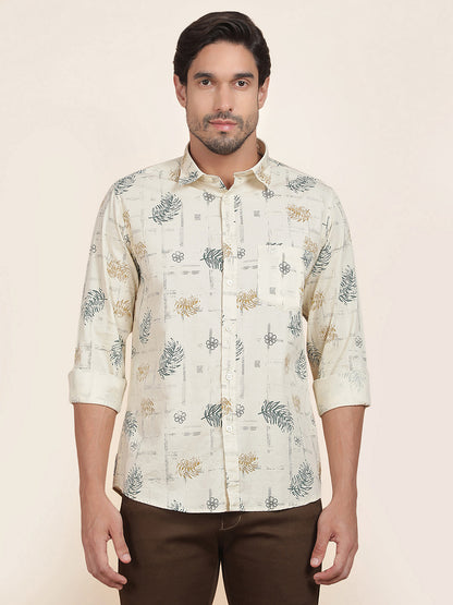 Casual Shirt for Men l Breathable & Soft with Color Fastness Slim Fit Cotton Fabric Printed Pattern