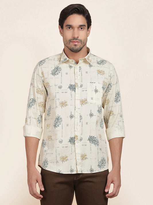 Casual Shirt for Men l Breathable & Soft with Color Fastness Slim Fit Cotton Fabric Printed Pattern
