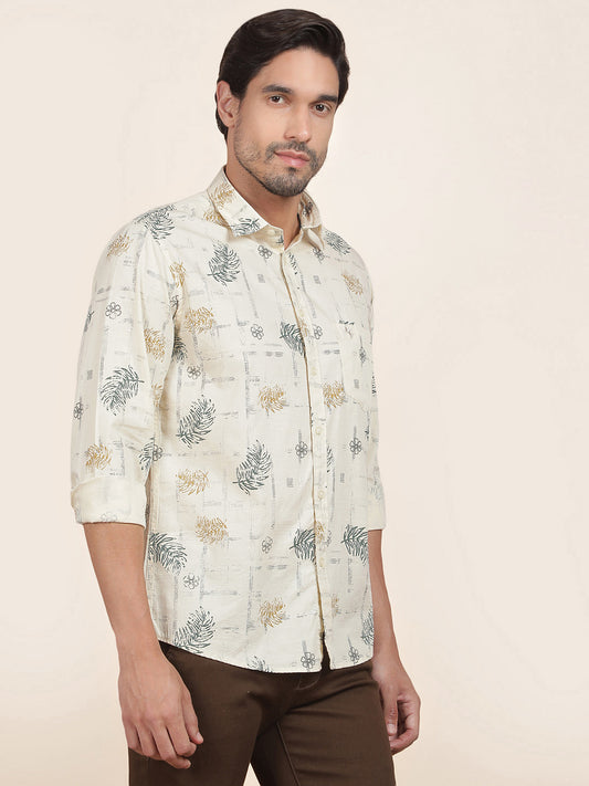 Casual Shirt for Men l Breathable & Soft with Color Fastness Slim Fit Cotton Fabric Printed Pattern