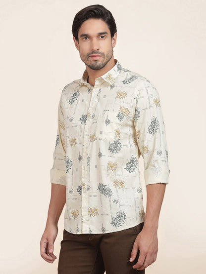 Casual Shirt for Men l Breathable & Soft with Color Fastness Slim Fit Cotton Fabric Printed Pattern