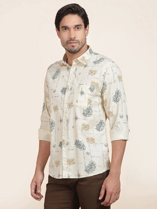 Casual Shirt for Men l Breathable & Soft with Color Fastness Slim Fit Cotton Fabric Printed Pattern