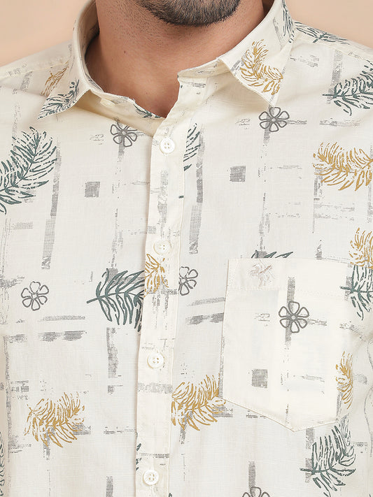 Casual Shirt for Men l Breathable & Soft with Color Fastness Slim Fit Cotton Fabric Printed Pattern