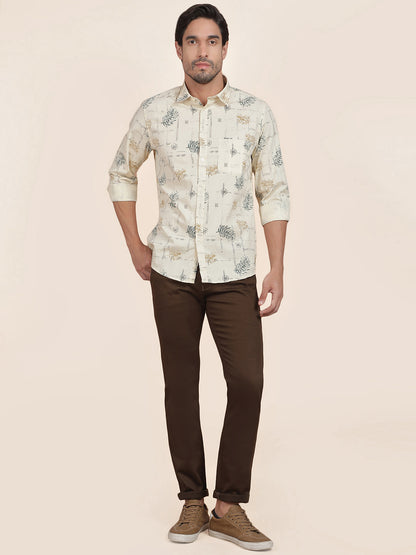 Casual Shirt for Men l Breathable & Soft with Color Fastness Slim Fit Cotton Fabric Printed Pattern