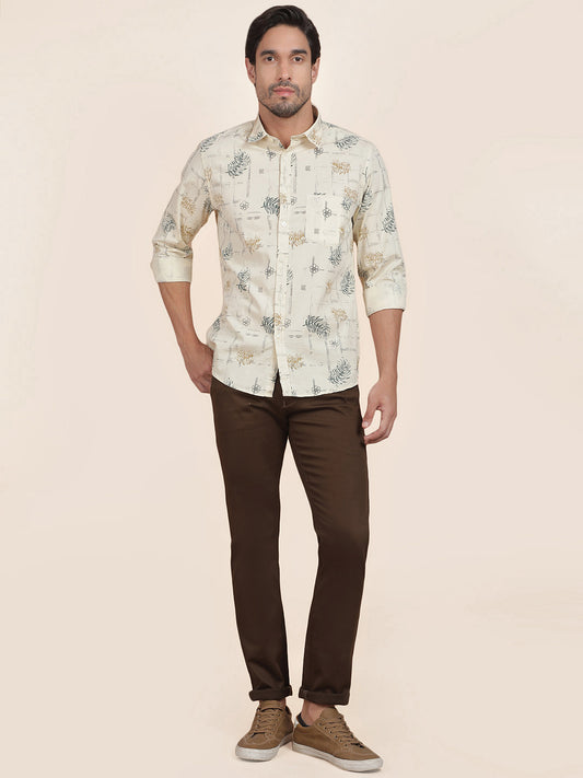 Casual Shirt for Men l Breathable & Soft with Color Fastness Slim Fit Cotton Fabric Printed Pattern