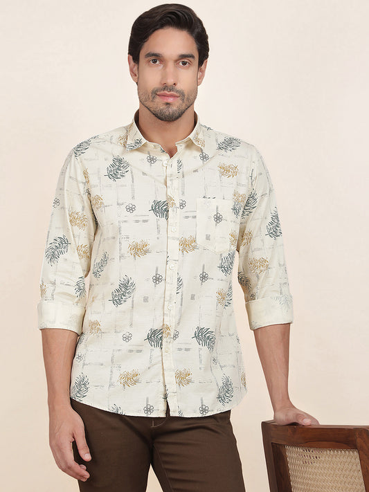 Casual Shirt for Men l Breathable & Soft with Color Fastness Slim Fit Cotton Fabric Printed Pattern