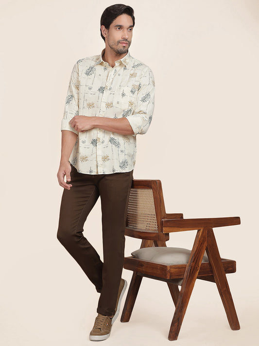 Casual Shirt for Men l Breathable & Soft with Color Fastness Slim Fit Cotton Fabric Printed Pattern