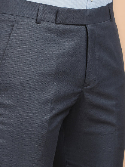 Formal Trouser for Men | Breathable & Soft with Color Fastness Regular Fit Cotton Blend Fabric Solid Pattern Hook & Bar Closure