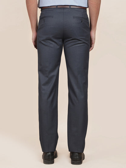 Formal Trouser for Men | Breathable & Soft with Color Fastness Regular Fit Cotton Blend Fabric Solid Pattern Hook & Bar Closure