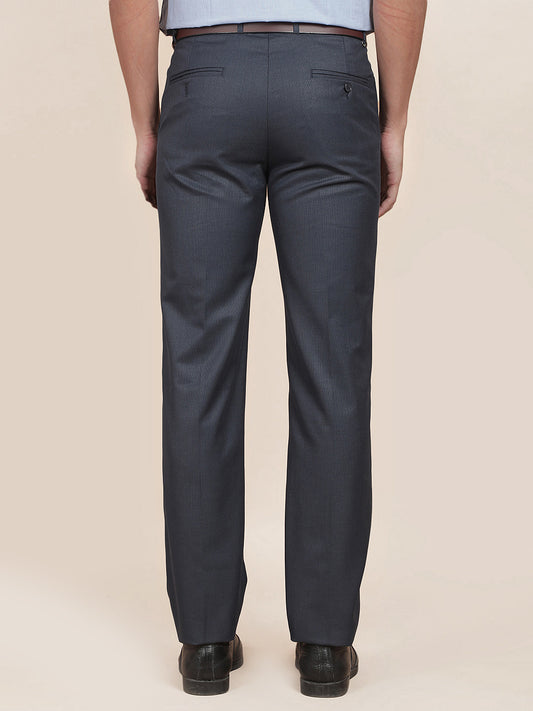 Formal Trouser for Men | Breathable & Soft with Color Fastness Regular Fit Cotton Blend Fabric Solid Pattern Hook & Bar Closure