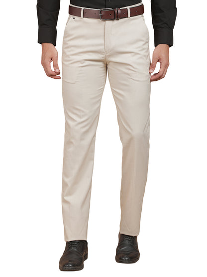 Formal Trouser for Men | Breathable & Soft with Color Fastness Regular Fit Cotton Blend Fabric Checked Pattern Hook & Bar Closure