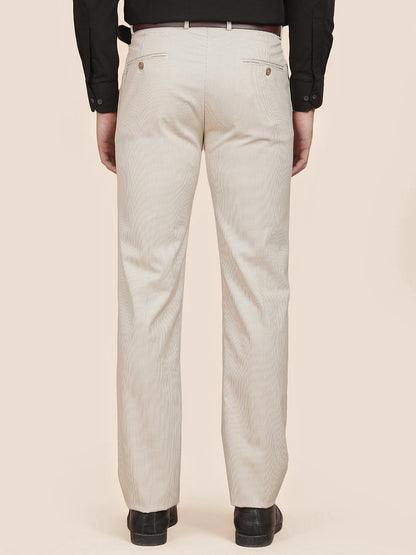 Formal Trouser for Men | Breathable & Soft with Color Fastness Regular Fit Cotton Blend Fabric Checked Pattern Hook & Bar Closure