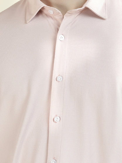 Casual Shirt for Men l Breathable & Soft with Color Fastness Slim Fit Polyester Fabric Self Design Pattern