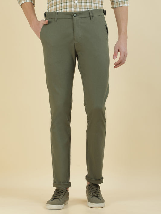 Casual Trousers for Men l Breathable & Soft with Color Fastness Regular Fit Cotton Blend Fabric Solid Pattern