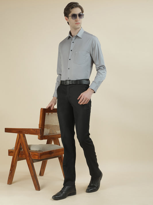 Formal Shirt for Men l Breathable & Soft with Color Fastness Regular Fit Cotton Blend Fabric Solid Pattern
