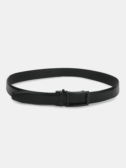 Men's Textured Black Formal Leather Belt | Auto Lock mechanism | Adjustable Cut-to-Fit Size up to 42 Inches