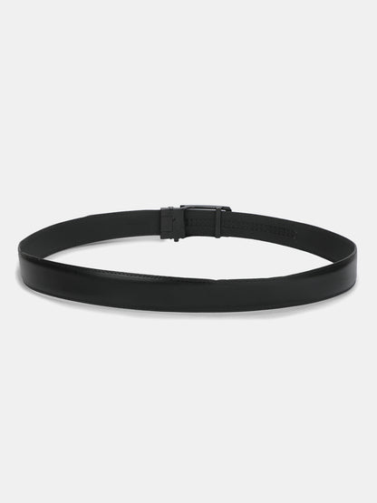 Men's Textured Black Formal Leather Belt | Auto Lock mechanism | Adjustable Cut-to-Fit Size up to 42 Inches