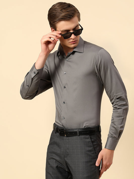 Shirt for Men | Breathable & Soft with Color Fastness Regular Fit Spread Collar Pure Cotton Fabric Solid Pattern