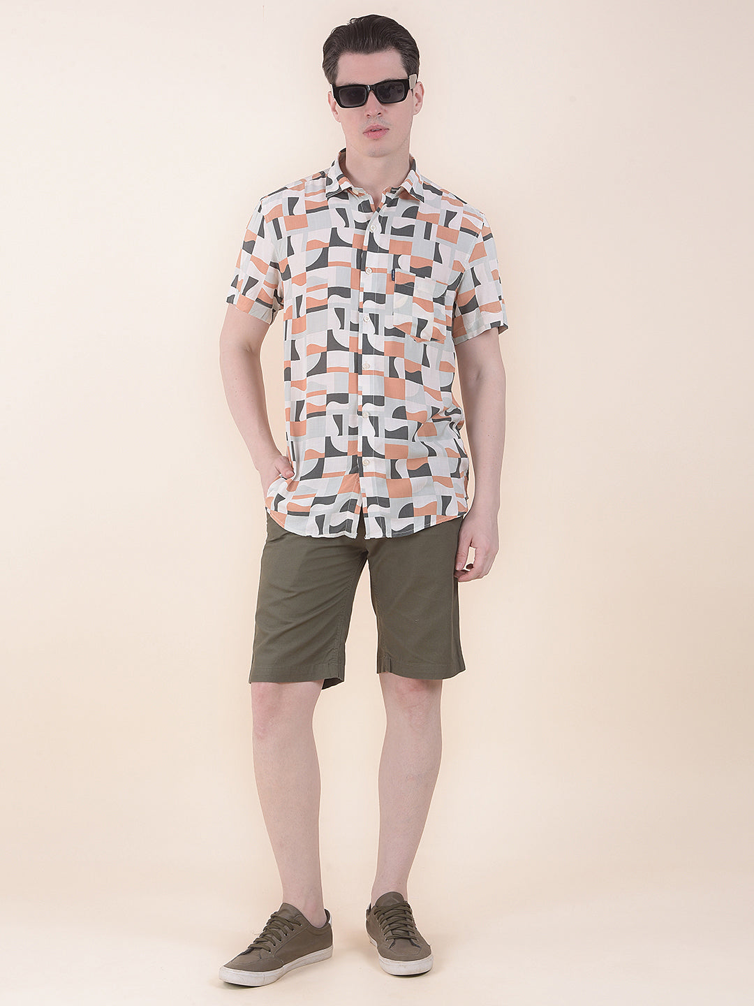  Multi Slim Fit Printed Half Sleeve Casual Shirt
