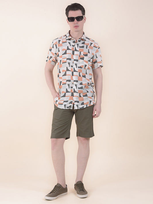  Multi Slim Fit Printed Half Sleeve Casual Shirt