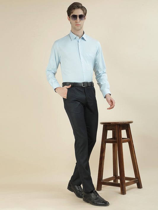 Formal Shirt for Men l Breathable & Soft with Color Fastness Slim Fit Cotton Blend Fabric Solid Pattern