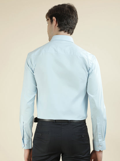 Formal Shirt for Men l Breathable & Soft with Color Fastness Slim Fit Cotton Blend Fabric Solid Pattern