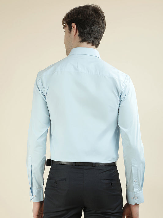 Formal Shirt for Men l Breathable & Soft with Color Fastness Slim Fit Cotton Blend Fabric Solid Pattern