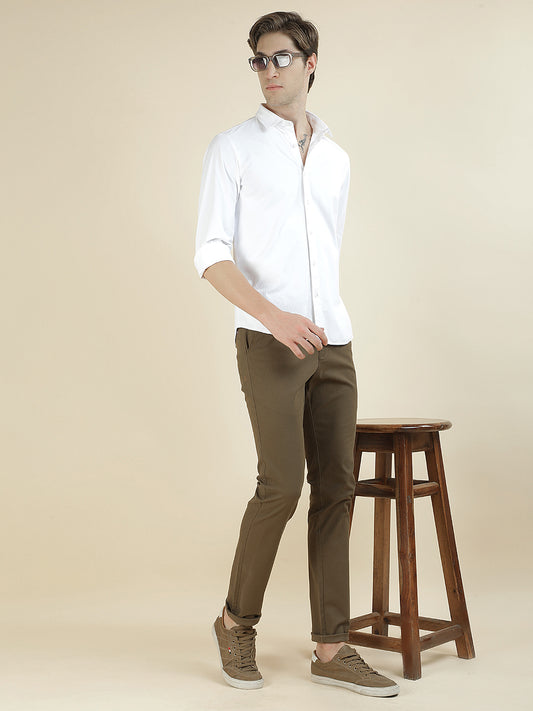 Casual Shirt for Men l Breathable & Soft with Color Fastness Slim Fit Polyester Fabric Self Design Pattern