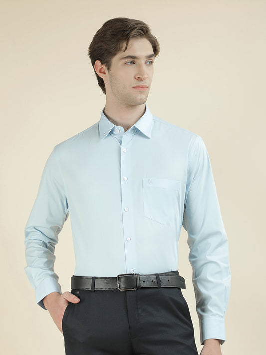 Formal Shirt for Men l Breathable & Soft with Color Fastness Slim Fit Cotton Blend Fabric Solid Pattern