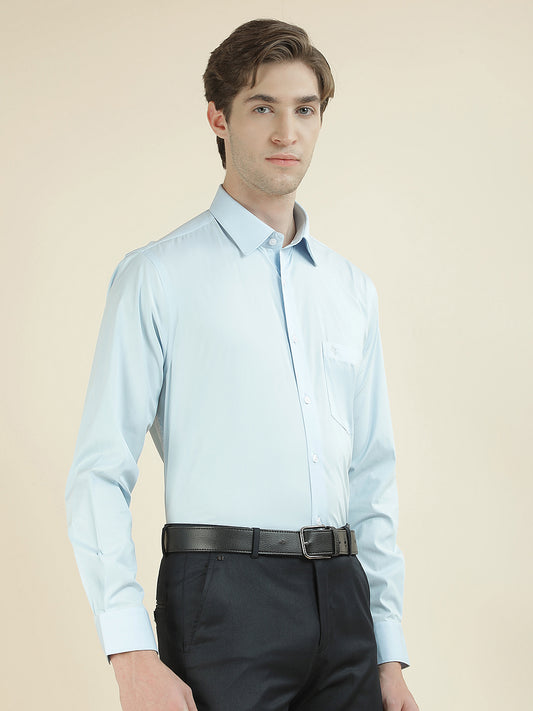 Formal Shirt for Men l Breathable & Soft with Color Fastness Slim Fit Cotton Blend Fabric Solid Pattern