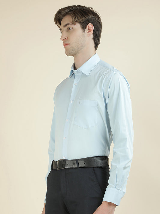 Formal Shirt for Men l Breathable & Soft with Color Fastness Slim Fit Cotton Blend Fabric Solid Pattern