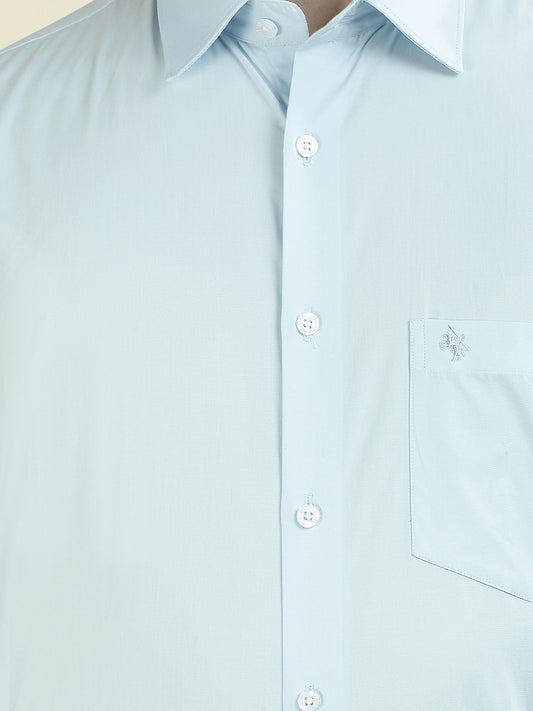 Formal Shirt for Men l Breathable & Soft with Color Fastness Slim Fit Cotton Blend Fabric Solid Pattern