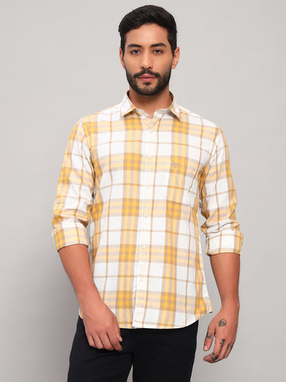Casual Shirt for Men | Breathable & Soft with Color Fastness Regular Fit Spread Collar Neck Cotton Fabric Checkered Pattern