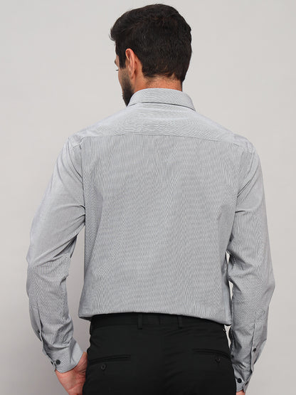 Formal Shirt for Men l Breathable & Soft with Color Fastness Regular Fit Spread Collar Neck Cotton Fabric Striped Pattern