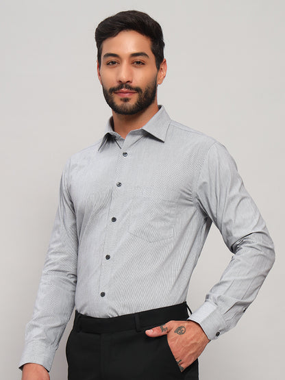 Formal Shirt for Men l Breathable & Soft with Color Fastness Regular Fit Spread Collar Neck Cotton Fabric Striped Pattern