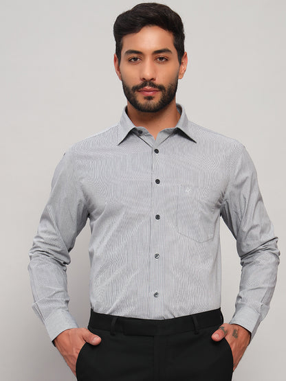 Formal Shirt for Men l Breathable & Soft with Color Fastness Regular Fit Spread Collar Neck Cotton Fabric Striped Pattern