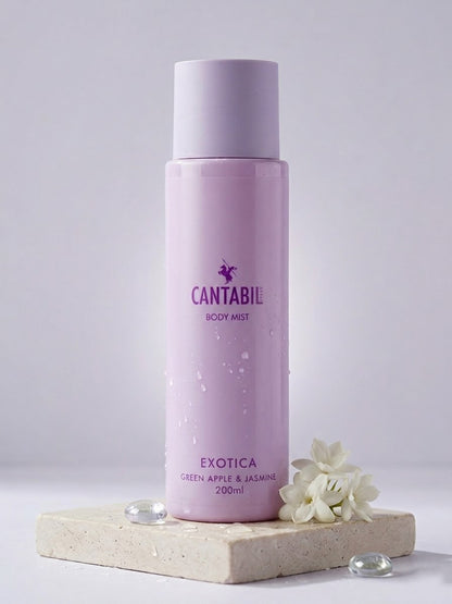 Unisex Exotica(Green Apple & Jasmine) - Lavender Body Mist - Pack of 2 ( 200 ml each )