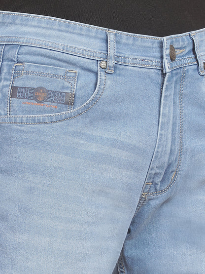 Denim Jeans for Men l Breathable & Soft with Color Fastness Straight Fit Polycotton Fabric Solid Pattern