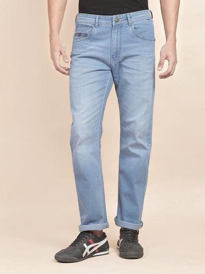 Denim Jeans for Men l Breathable & Soft with Color Fastness Straight Fit Polycotton Fabric Solid Pattern