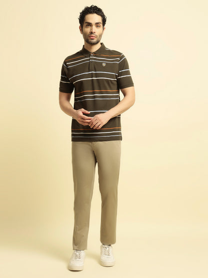 Casual Trouser for Men | Breathable & Soft with Color Fastness Regular Fit Cotton Blend Fabric Solid Pattern Button Closure