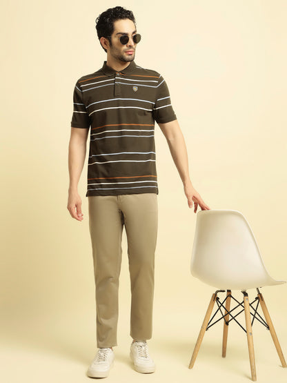 Casual Trouser for Men | Breathable & Soft with Color Fastness Regular Fit Cotton Blend Fabric Solid Pattern Button Closure