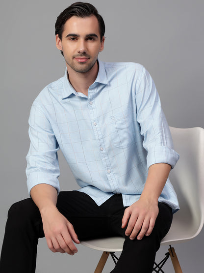Casual Shirt for Men | Breathable & Soft with Color Fastness Regular Fit Spread Collar Neck Cotton Blend Fabric Checkered Pattern