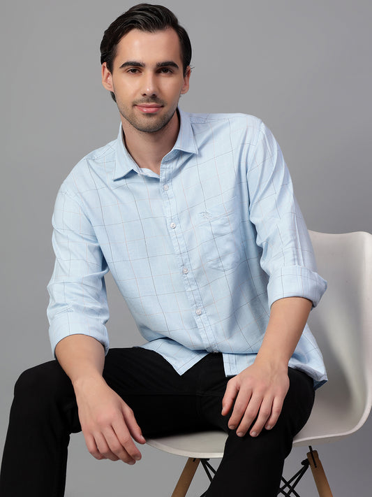 Casual Shirt for Men | Breathable & Soft with Color Fastness Regular Fit Spread Collar Neck Cotton Blend Fabric Checkered Pattern