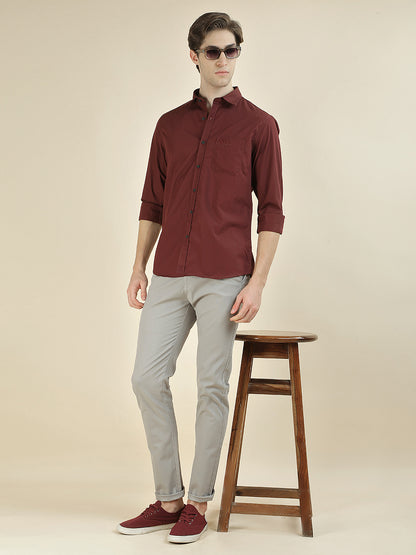Casual Shirt for Men l Breathable & Soft with Color Fastness Slim Fit Pure Cotton Fabric Solid Pattern