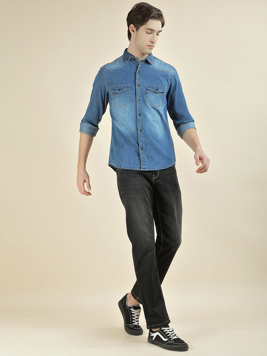 Casual Shirt for Men l Breathable & Soft with Color Fastness Slim Fit Pure Cotton Fabric Washed Pattern
