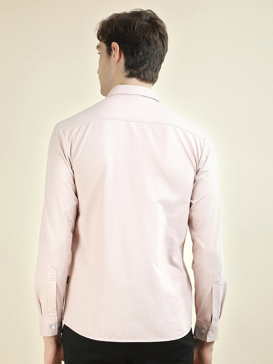 Casual Shirt for Men l Breathable & Soft with Color Fastness Slim Fit Polyester Fabric Self Design Pattern