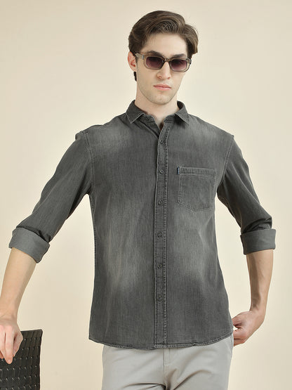 Casual Shirt for Men l Breathable & Soft with Color Fastness Slim Fit Pure Cotton Fabric Washed Pattern