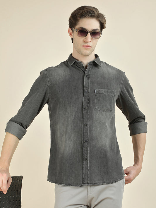 Casual Shirt for Men l Breathable & Soft with Color Fastness Slim Fit Pure Cotton Fabric Washed Pattern
